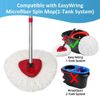 2 Pack EasyWring Microfiber Spin Mop Replacement Set-Reusable Mop Refills Heads for EasyWring 1-Tank System,Include 1 Triangle Mop Base and 30-58in Mop Handle,2 Pack Spin Mop Replace Head