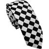 Black & White Harlequin Check Skinny Width Neck Tie