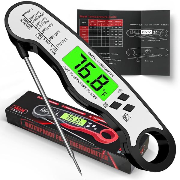 Internal Meat Thermometer Long Probe Instant Read Fast Meat multi-coloredD