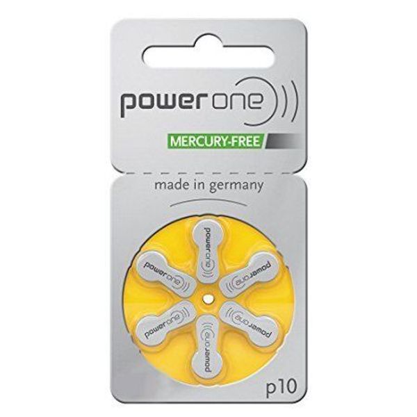 New PowerOne No Mercury Hearing Aid Batteries Size 10, PR70 (120 Batteries) +