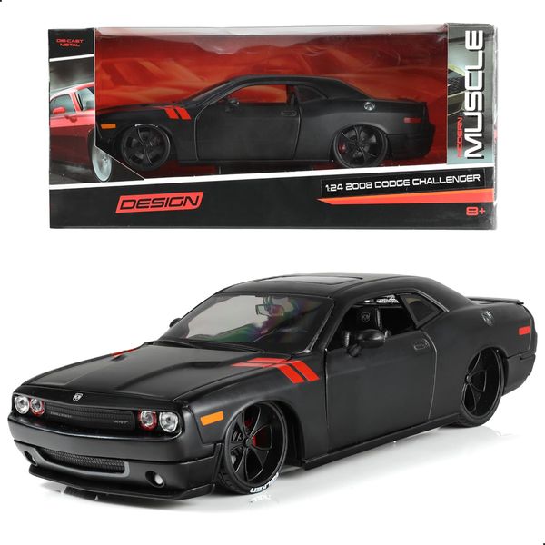 Risopen 1/24 Scale 2008 Dodge Challenger Race Car Model Toy Alloy Metal Diecast Car Model Cassic Sport Drift Vintage Car Model Maisto Carro Model Toy Antique Collection Gift Vehicle Model Men Adult