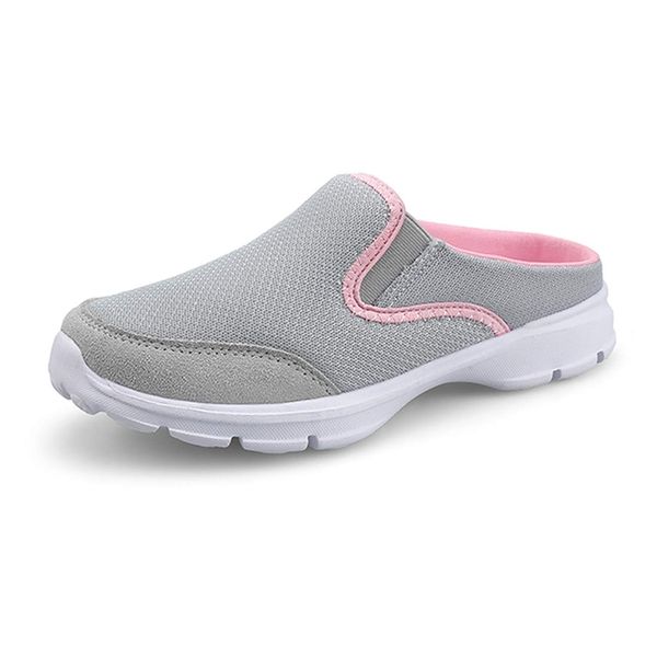 [Sanguine] Women's Sneakers, Slip-on, Safety Shoes, Deck Shoes, Ultra Lightweight, Walking Shoes, Lace-free, Nurse Shoes, Work Shoes, Easy to Put on and Take Off, Mom, Women's Shoes, Mama Shoes, Middle-Elderly Shoes, 02 grey