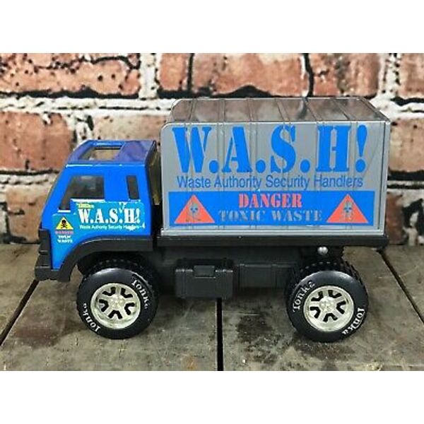 Vintage 1990's Tonka W.A.S.H. Toxic Waste Authority Utility Truck 7" Long