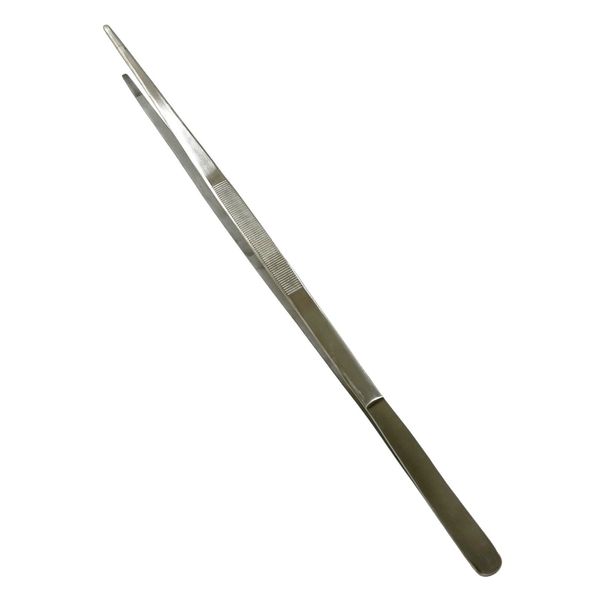 24" Thumb Dressing Forceps, Serrated, Long Jumbo Tweezers for Aquascaping