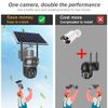 2PCS 4MP Solar Wireless Security Camera WiFi 355° PTZ Dual Lens 2-Way Audio