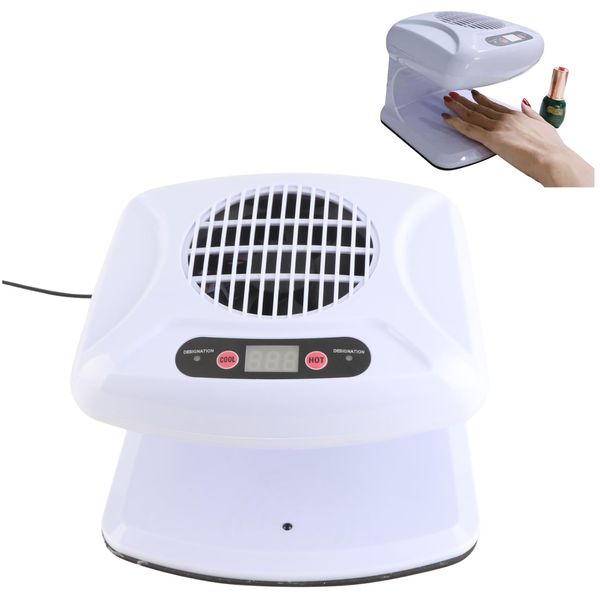 Nail Dryer for Regular Polish, Nail Gel Fast Drying Curing Nail Fan Dryer for One Hands and Single Legged, Nail Drying Fan with Auto Sensor, Hot & Cold Air Nail Dryer Fan