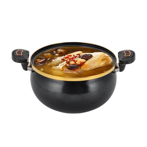 Micro Pressure Cooker,8L Multi-Function Micro Pressure Round Cooking Pot With Non-Stick Pot,Gas Stove/Open Fire Induction Cooker Universal Stew Pot For Homes, Restaurants, Hotels,Etc(Black)