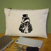 'Aristocratic Badger' Canvas Clutch Bag/Accessory Case (CL00041817)