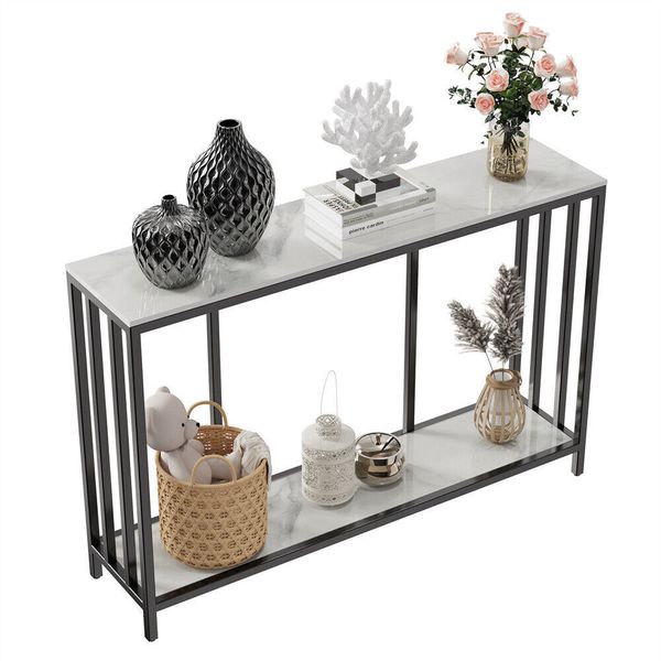 Heavy Duty Long Slate Console Table Table Storage Shelf Stand Bar Tables Corner