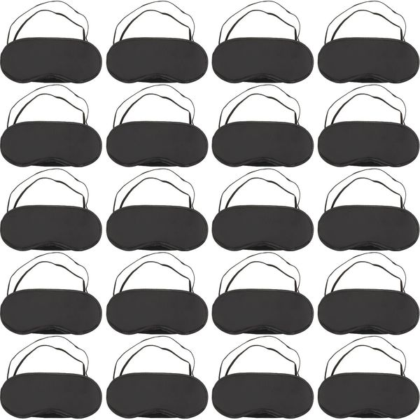 20 Pack Blindfold Eye Mask for Sleep Game Travel with Nose Pad (Black)