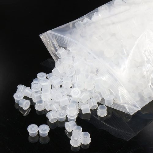 YATEICBC 100Pcs Tazze per inchiostro per tatuaggi, Tappi per inchiostro per tatuaggi, Tazze per inchiostro, Coppette Porta in Plastica Pigment Tatuaggi,Tappi Tattoo Ink Caps