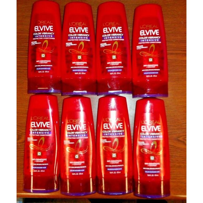 LOT OF 8 LOREAL ELVIVE COLOR VIBRANCY INTENSIVE PROTECTING CONDITIONER 12.6oz EA