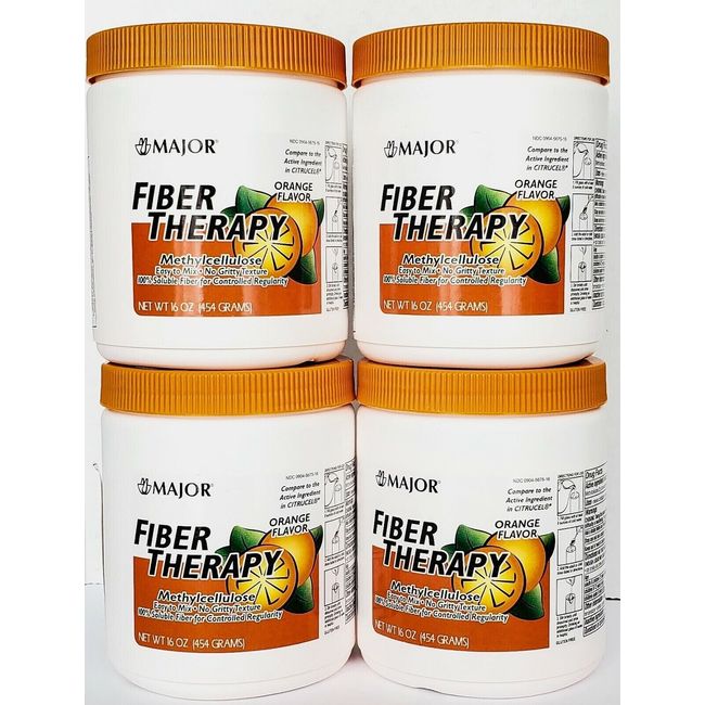 Major Fiber Therapy Powder 16 oz (Compare to Citrucel) (4 Pack)