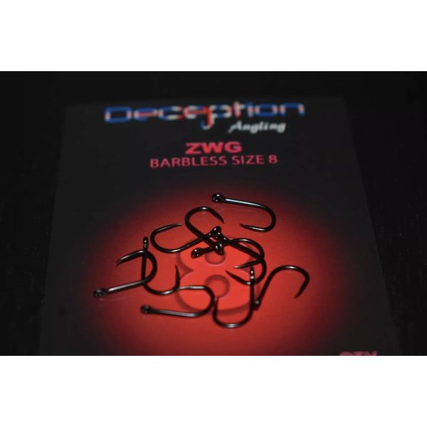 Deception Angling ZWG Zig Hooks Barbless & Micro Barbed Carp Fishing Tackle (Micro Barbed, 10)