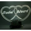 Double Heart Light Up Table Lamp LED With Remote and Free Personalized Memory