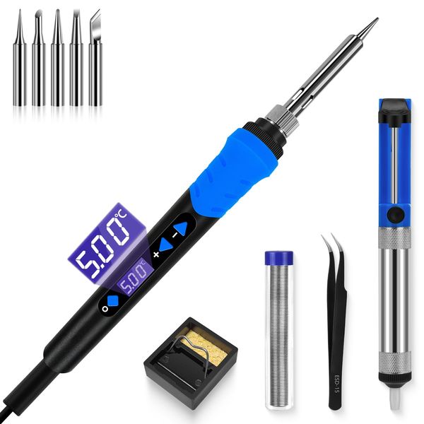 Soldering Iron Set, Welding Tool, Precision Soldering Iron, Electric Soldering Iron, Max 120W, Rated Watt, 68W/110V, Adjustable Temperature (200 - 480 °C), On/Off Switch, Indicator LED, 5 Replacement