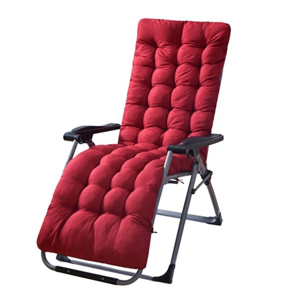 66.92x22.04in Thickened Chaise Lounger Cushion Recliner Rocking Chair Sofa Mat Deck Chair Cushion - Red