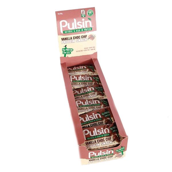 Pulsin' | Vanilla Choc Chip Protein Bar | 12 x 50g (UK)