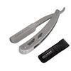 Black Shaving Razor, Straight Cut Razor, Solid Steel Shaving Razor, Barber Manual Shaving Razor - Blades are not Included + Free Pouch
