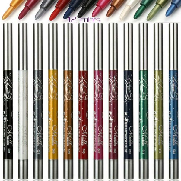 KAIQIKAIXI Waterproof Eyeliner 12 Colors Eyeshadow Pencil Eyebrow Lip Liner Multifunctional Color Painting Cosmetics Tool. 12 hot items