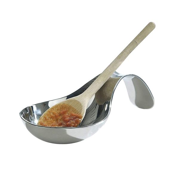 Spoon Rest Stainless Steel Polished Resting Tray Hot Cooking Utensil Holders (20cm)