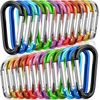 24 Pack 2" Aluminum D-Ring Carabiner Clips Spring Loaded Gate Keychain & Camping