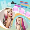 Reusable Silicone Hair Highlighting Cap - Salon Hair Dye Cap & Metal Hook Matting Tipping Hair Styling Tools(Purple)