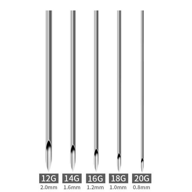 Body Piercing Needle,100pcs Body Piercing Needle 14G Stainless
