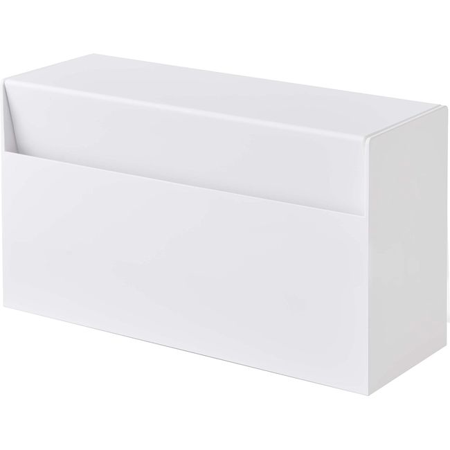 Yamazaki 5439 Magnetic Paper Holder, White, Approx. W 9.6 x D 3.4 x H 5.3 inches (24.5 x 8.7 x 13.5 cm), Tower Type, Paper Towel Case