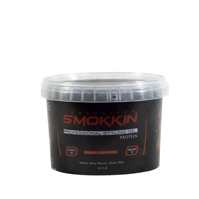 INNOVATION SMOKKIN Pro Edge Hair Styling Gel - Free Alcohol - Soothes Silky & Shiny Perfect for Hair Type Hair Gel with Protein Extract Hold & Nourishment, 8.45 FL Oz