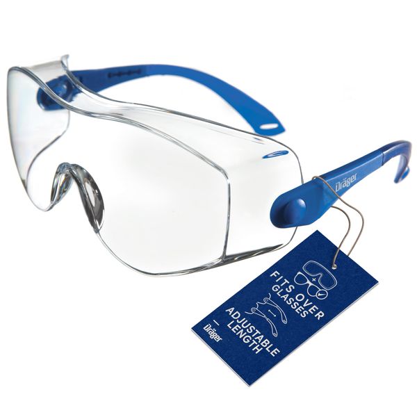 Dräger Safety Over Glasses X-pect 8120 Anti-Scratch Safety Glasses Eye Protection Safety Goggles for DIY Users, Professional use for Carpenters, Laboratory, Chemicals, Garden glasses, Cycling glasses