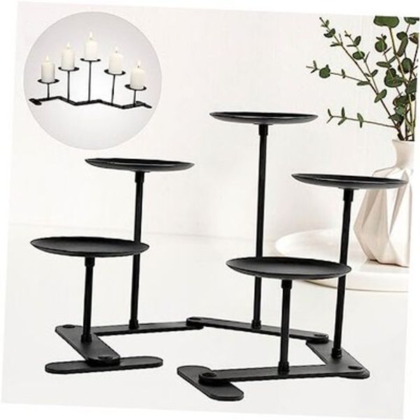 Adjustable Candelabra Candle Holder: Black Iron Candelabra Fireplace Candle