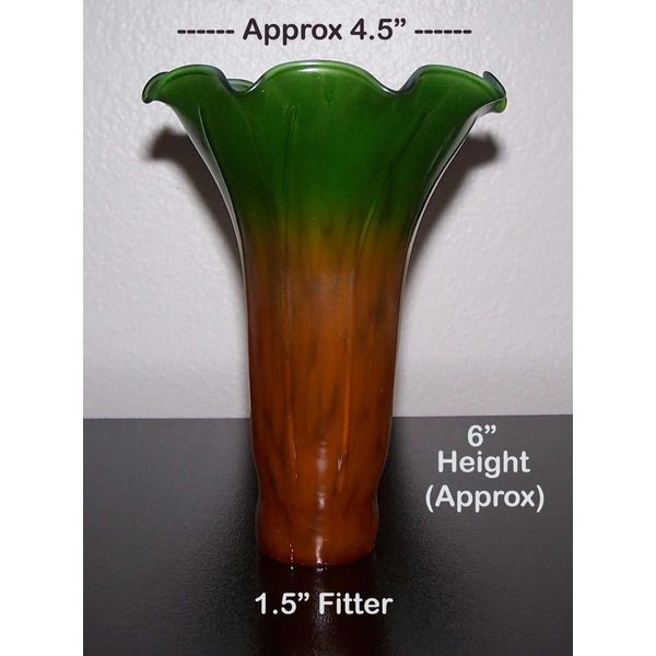 Meyda Home Indoor Decorative Lighting Accessories 4.5"Wx6"H Amber/Green Pond Lily Shade