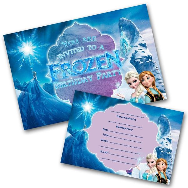 Frozen Party Invitations and Envelopes Pack of 15 (Write ON)