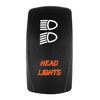Bright Light Powersports - Laser Rocker Switch - HEADLIGHTS - Universal Off/On/On - 3 Position -12 Volt (orange)