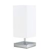 MiniSun Modern Square Polished Chrome Touch Table Lamp with a White Shade