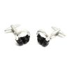 Black Silver Headphone Cufflinks (AJ222)