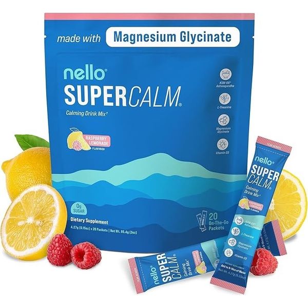 nello SUPER CALM Calming Drink Mix Raspberry Lemonade 20 servings 7/26 EXP