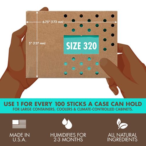 Boveda Cigar/Tobacco 69-RH 2-Humidity Control Size 320 Uses Up to 100 Cigars Patent Technology Cigar Humidor 1-Count OWB