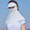 UV Protection Face Visor Mask, Adjustable Sun Shield with Neck Coverage, Breathable Lightweight Fabric, Light Grey