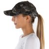 Funky Junque Criss Cross Ponytail Hat w/Buttons - Camo Grey