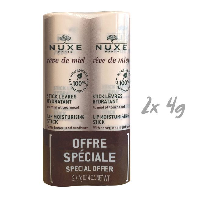 Nuxe Lip Moisturising Stick Reve De Miel Duo Lipstick 2x 4g New