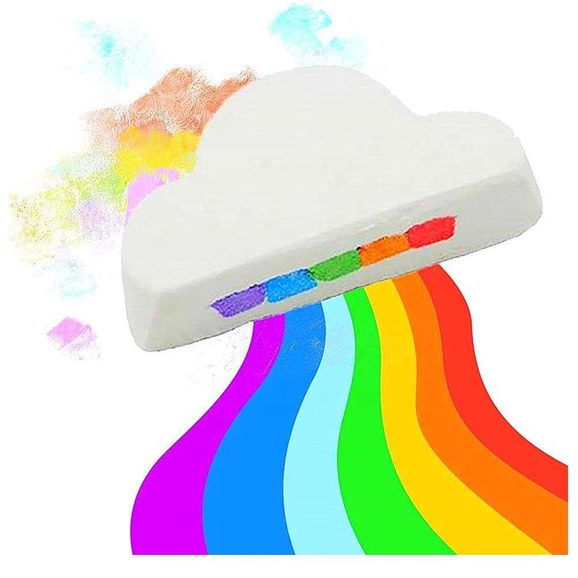 Komonee Bath Bomb Rainbow Cloud Gift Set Perfect for Birthdays Weddings Organic Relaxation Fizzies for Men Women White