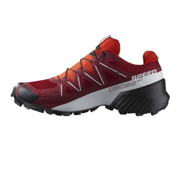 Salomon Speedcross Gore-Tex Waterproof Men's Trail Running Shoes Grip, Waterproof , Aggressive Grip, Waterproof and Precise fit, Red Dahlia, 7.5