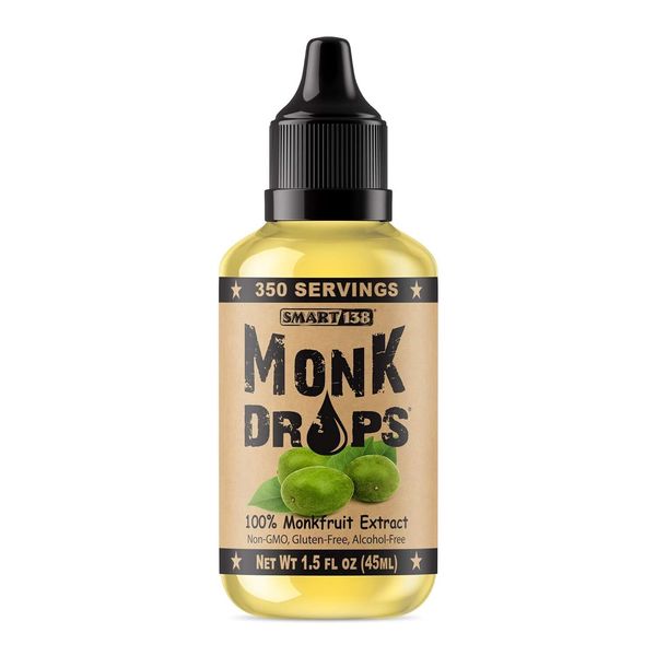 Monk Drops - 100% Monkfruit Liquid Sweetener, Zero Glycemic, Zero Calories, Zero