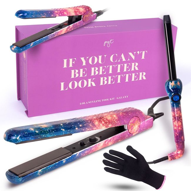 PYT Lola Tool Kit 1.25 Flat Iron 1 Curling Wand 19 mm 1 Mini Hair Straightener