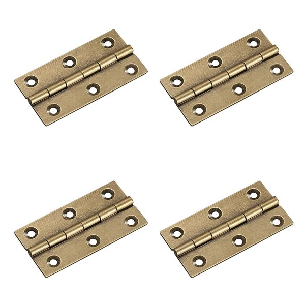 4 Pcs 2.5" Door Hinges Brass Folding Hinges for Gate Window Closet Drawer Boxes, Bronze