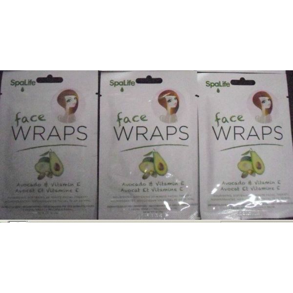New ! 3 PK Face Wraps  Avocado + Vitamin E  Moisturizing