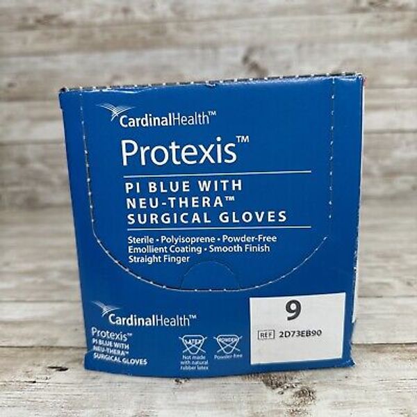 Cardinal Health Protexis PI Blue w/Neu-Thera Surgical Gloves, Size: 9 Exp: 8/26