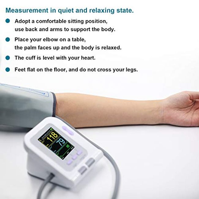 Fully Automatic CONTEC Blood Pressure Monitor Upper Arm Wrist Electronic  Sphygmomanometer Adult Cuff